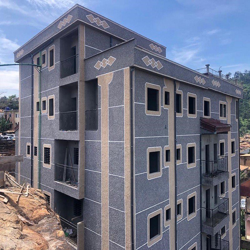 Finition murale extérieure en granulés décoratifs durables